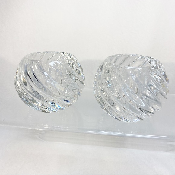 Vintage PartyLite PO463 Illusions Pattern Crystal Votive Holder Swirl Design - Picture 5 of 8